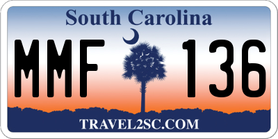 SC license plate MMF136