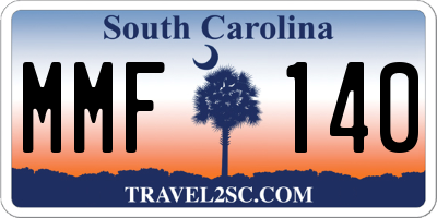 SC license plate MMF140