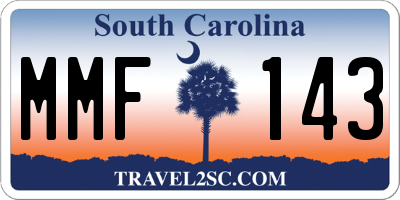 SC license plate MMF143