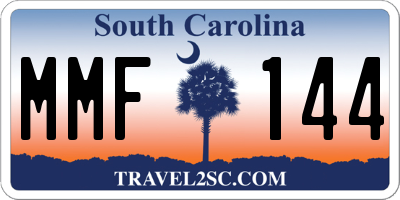 SC license plate MMF144