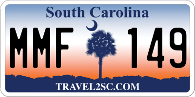 SC license plate MMF149
