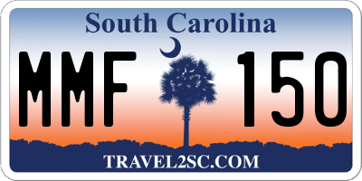 SC license plate MMF150