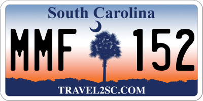 SC license plate MMF152