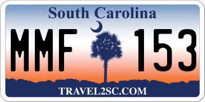 SC license plate MMF153