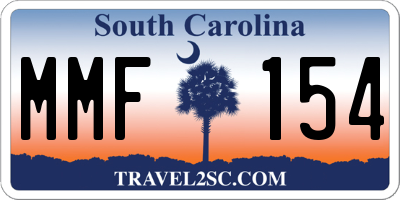 SC license plate MMF154