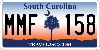 SC license plate MMF158