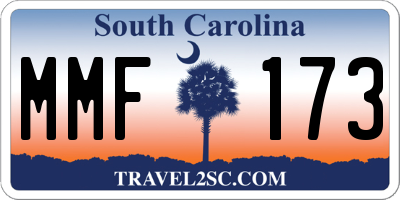 SC license plate MMF173