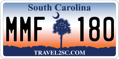 SC license plate MMF180