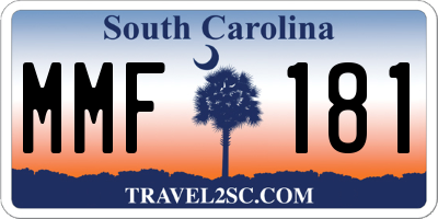 SC license plate MMF181