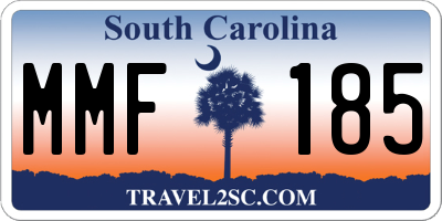SC license plate MMF185