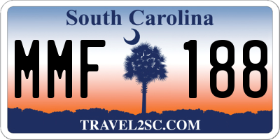 SC license plate MMF188