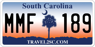 SC license plate MMF189