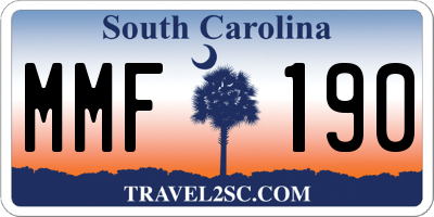SC license plate MMF190