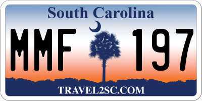 SC license plate MMF197