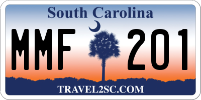 SC license plate MMF201
