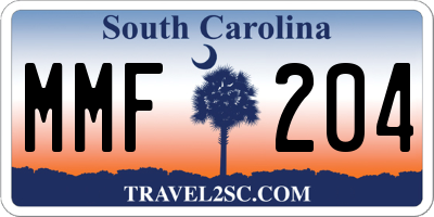 SC license plate MMF204