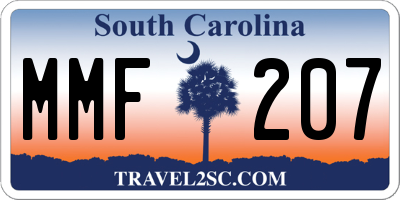SC license plate MMF207