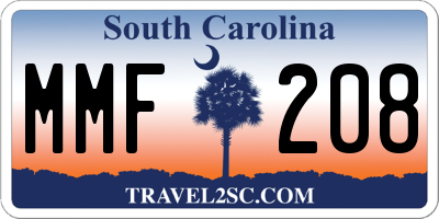 SC license plate MMF208