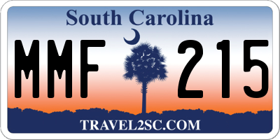 SC license plate MMF215