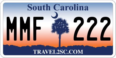 SC license plate MMF222