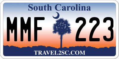 SC license plate MMF223