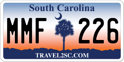 SC license plate MMF226