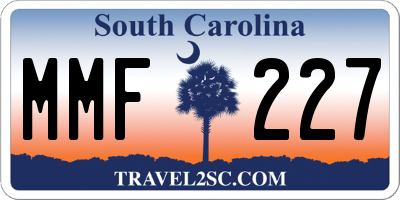 SC license plate MMF227