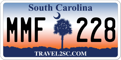 SC license plate MMF228