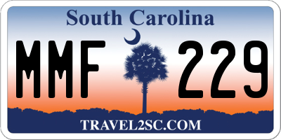 SC license plate MMF229
