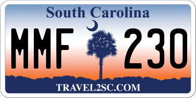 SC license plate MMF230