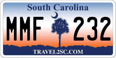SC license plate MMF232