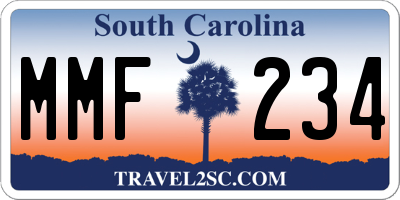 SC license plate MMF234