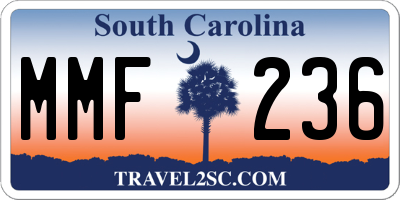SC license plate MMF236