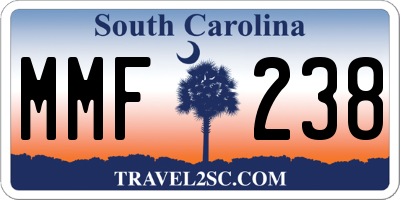 SC license plate MMF238