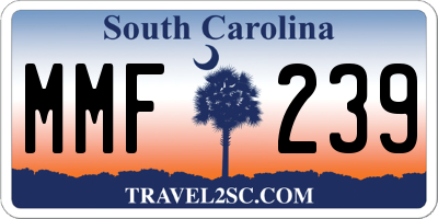 SC license plate MMF239