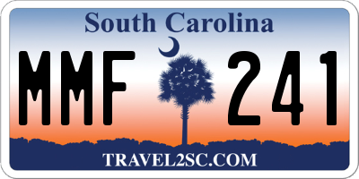 SC license plate MMF241
