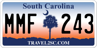 SC license plate MMF243