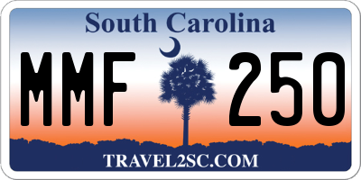 SC license plate MMF250