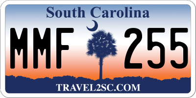 SC license plate MMF255