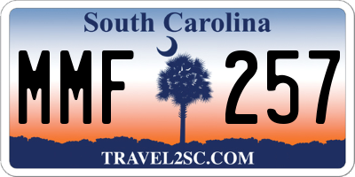 SC license plate MMF257
