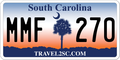 SC license plate MMF270