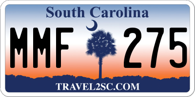 SC license plate MMF275