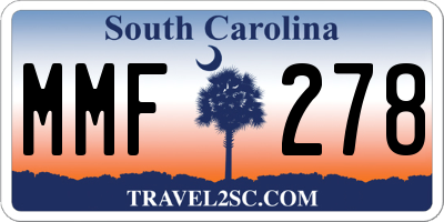 SC license plate MMF278