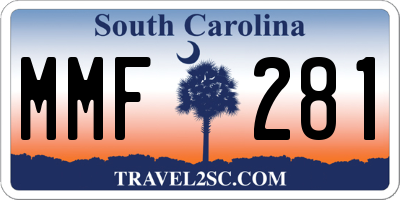 SC license plate MMF281