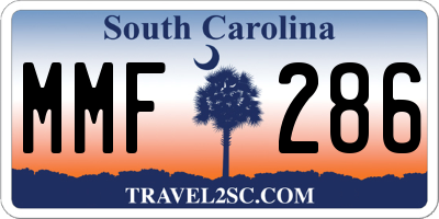 SC license plate MMF286