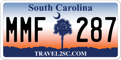 SC license plate MMF287