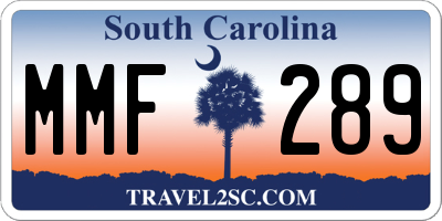 SC license plate MMF289