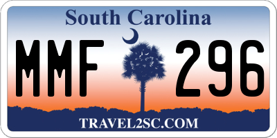SC license plate MMF296