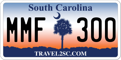 SC license plate MMF300