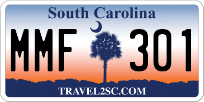SC license plate MMF301